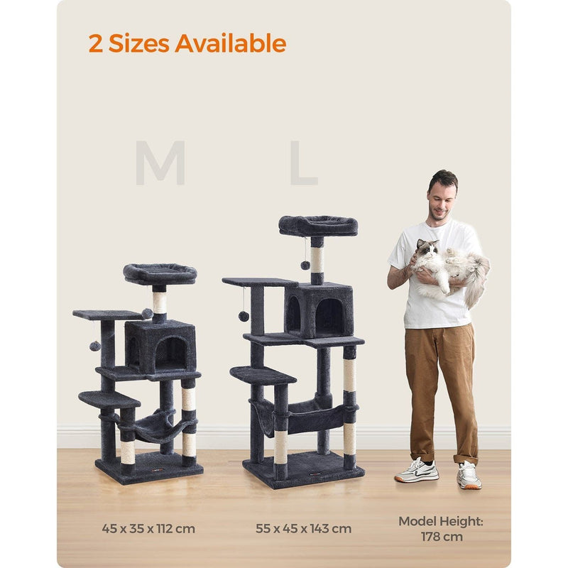 Feandrea Tall Grey Cat Tree For Indoor Cats