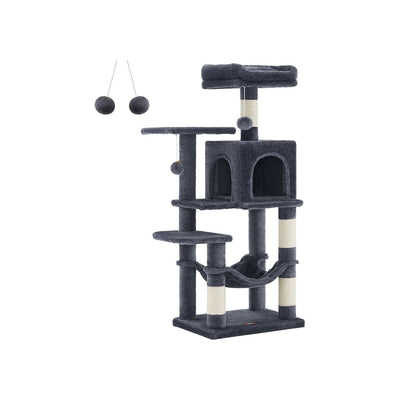 Feandrea Tall Grey Cat Tree For Indoor Cats Songmics