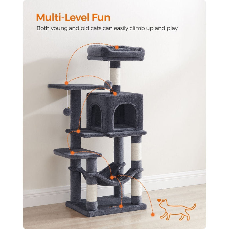 Feandrea Tall Grey Cat Tree For Indoor Cats