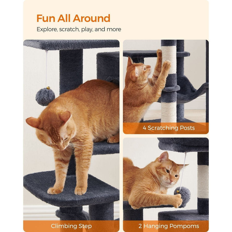 Feandrea Tall Grey Cat Tree For Indoor Cats