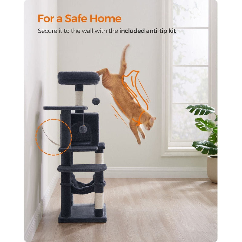 Feandrea Tall Grey Cat Tree For Indoor Cats