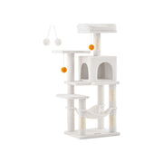 Feandrea Tall Cat Tree Tower, Cream/White