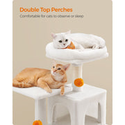 Feandrea Tall Cat Tree Tower, Cream/White