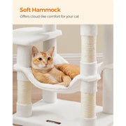 Feandrea Tall Cat Tree Tower, Cream/White