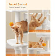 Feandrea Tall Cat Tree Tower, Cream/White