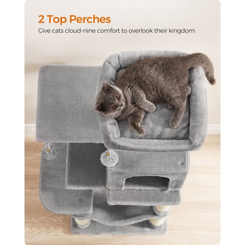 Feandrea Tall Grey Cat Tree, Light Grey