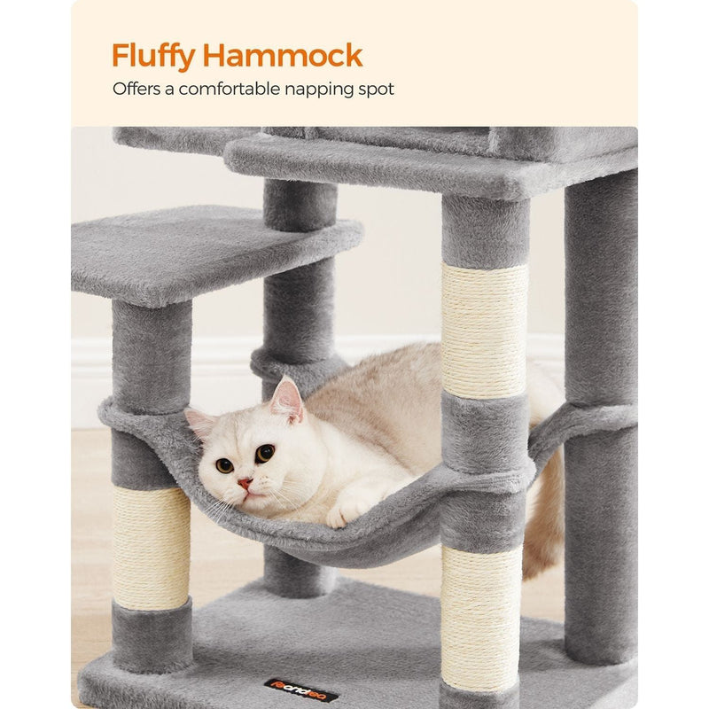 Feandrea Tall Grey Cat Tree, Light Grey