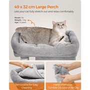 Feandrea Cat Tree Dual Caves, Light Grey 74cm