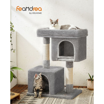 Feandrea Cat Tree With Bed On Top, Grey Songmics