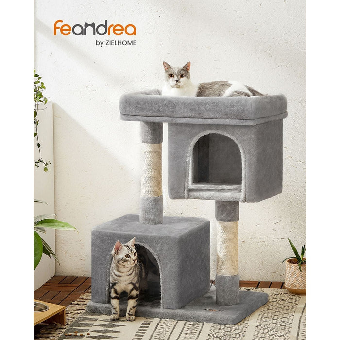 Feandrea Cat Tree With Bed On Top, Grey
