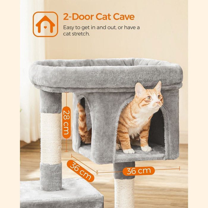 Feandrea Cat Tree With Bed On Top, Grey