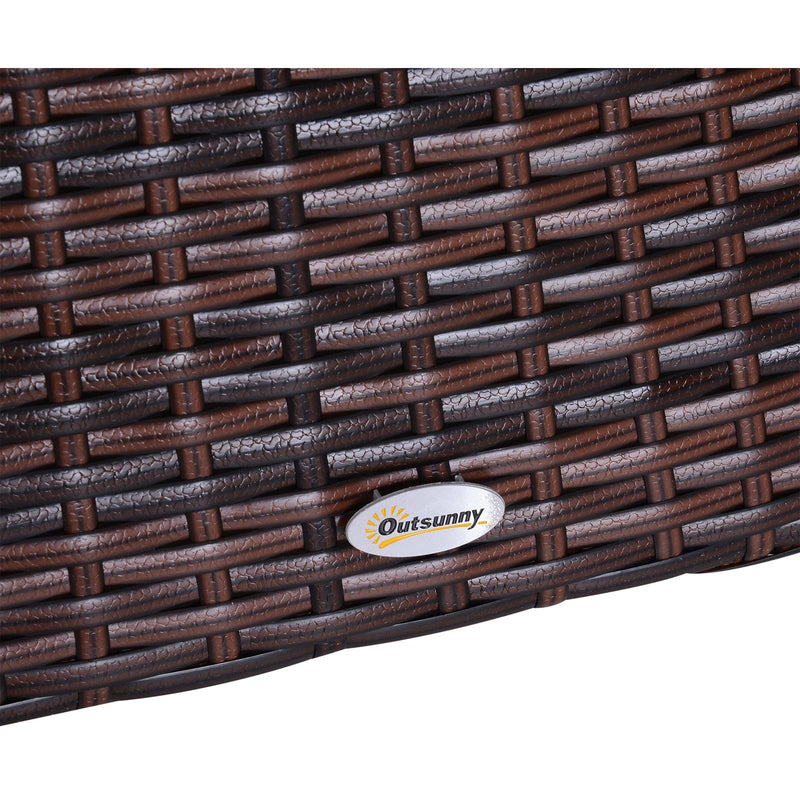 Rattan Coffee Table w/ Storage, Brown