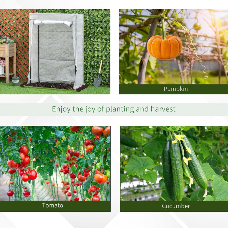 Compact Mini Greenhouse, Steel, Roll-up Door, 100x50x150cm