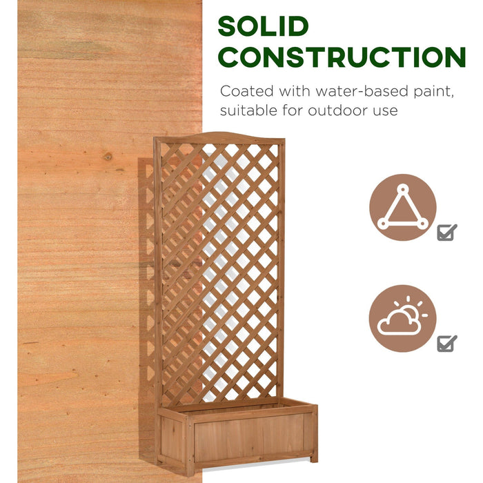 Wooden Garden Planter With Trellis