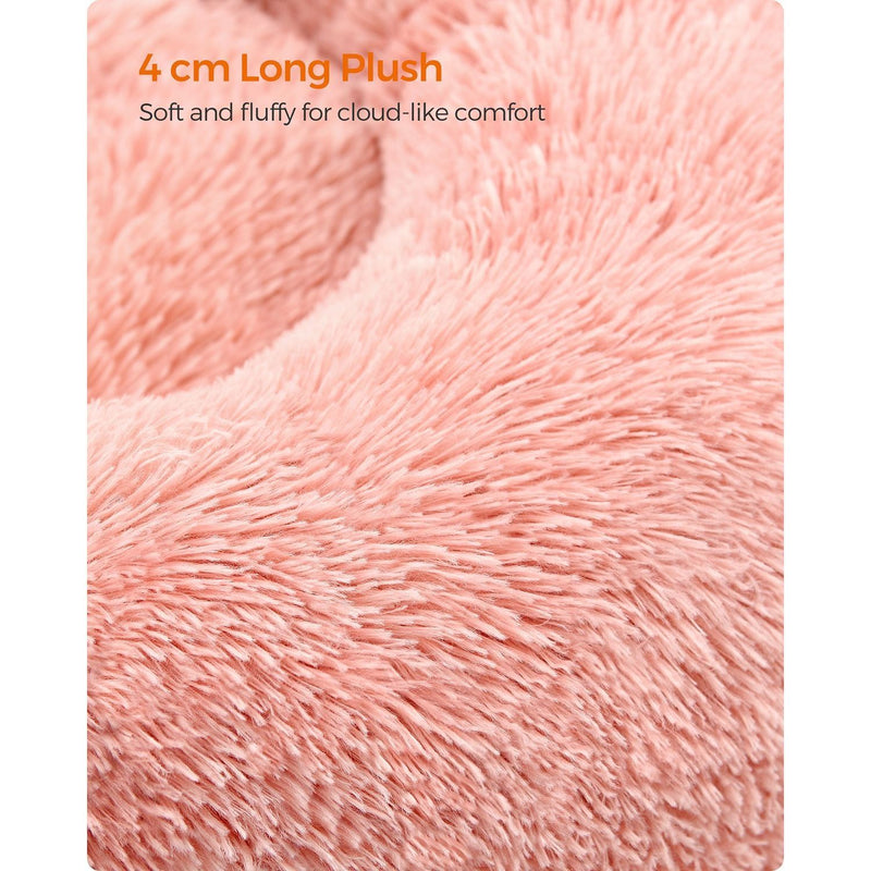 Feandrea Fluffy Pink Dog Bed 50cm