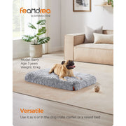 Feandrea Washable Dog Beds For Small Dogs, Grey Ombre 80x50cm