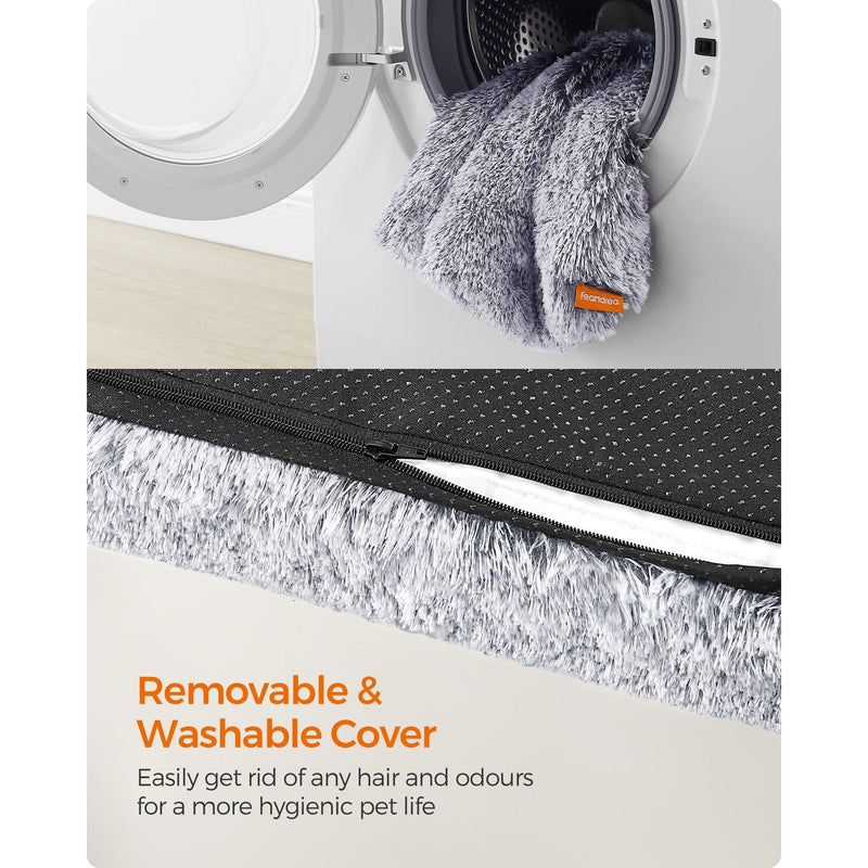Feandrea Washable Dog Beds For Small Dogs, Grey Ombre 80x50cm