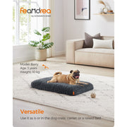 Feandrea Washable Dog Beds For Small Dogs, Dark Grey, 80x50cm