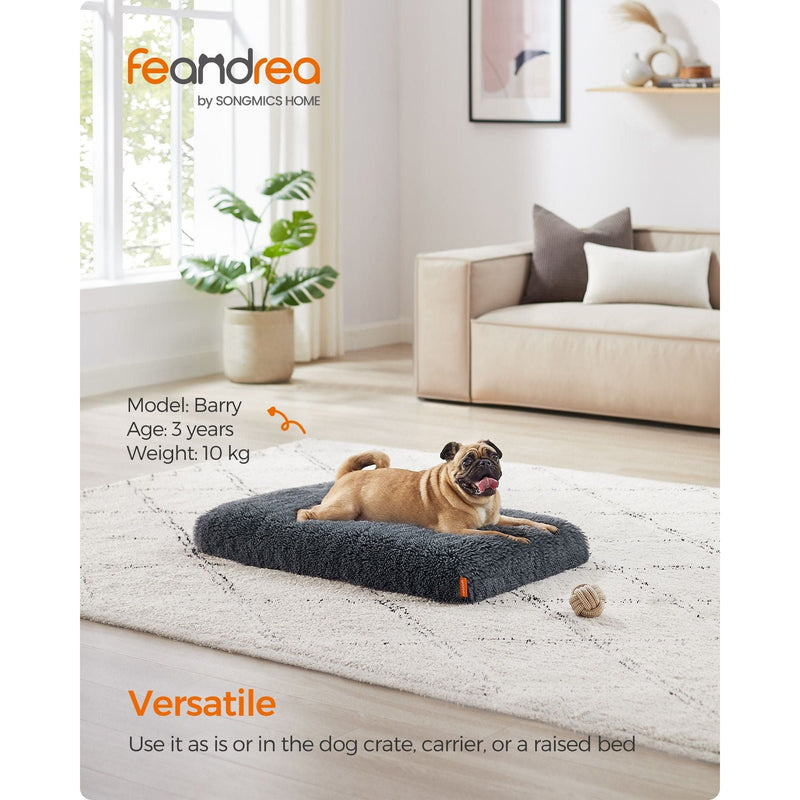 Feandrea Washable Dog Beds For Small Dogs, Dark Grey, 80x50cm