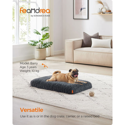 Feandrea Washable Dog Beds For Small Dogs, Dark Grey, 80x50cm
