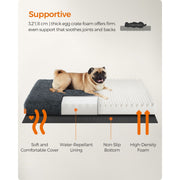 Feandrea Washable Dog Beds For Small Dogs, Dark Grey, 80x50cm