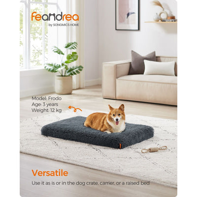 Feandrea Washable Dog Beds For Small Dogs, Dark Grey, 95x60cm