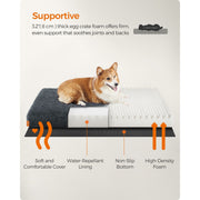 Feandrea Washable Dog Beds For Small Dogs, Dark Grey, 95x60cm