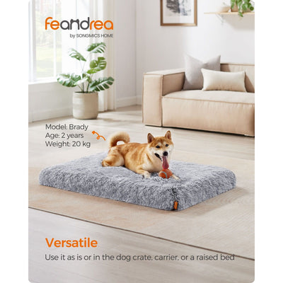 Feandrea Washable Dog Beds For Large Dogs, Grey Ombre, 110x73cm