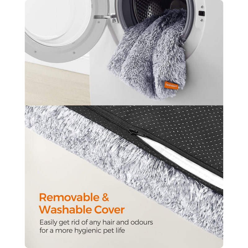 Feandrea Washable Dog Beds For Large Dogs, Grey Ombre, 110x73cm