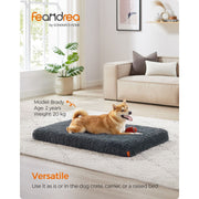 Feandrea Washable Dog Beds For Large Dogs, Dark Grey, 110x73cm