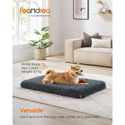 Feandrea Washable Dog Beds For Large Dogs, Dark Grey, 110x73cm