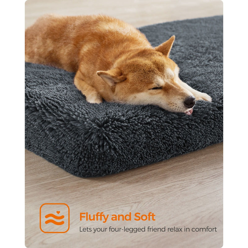 Feandrea Washable Dog Beds For Large Dogs, Dark Grey, 110x73cm