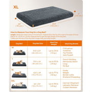 Feandrea Washable Dog Beds For Large Dogs, Dark Grey, 110x73cm