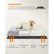 Feandrea Big Fluffy Dog Bed, Grey Ombre
