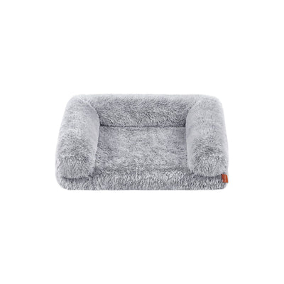 Feandrea Grey Fluffy Dog Bed, 76x58x23cm (Medium)