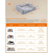 Feandrea Grey Fluffy Dog Bed, 76x58x23cm (Medium)