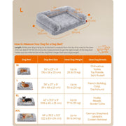 Feandrea Grey Fluffy Dog Bed, 91x68x23cm ( Large)