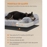 Feandrea Grey Fluffy Dog Bed, 106x80x23cm (Extra Large)