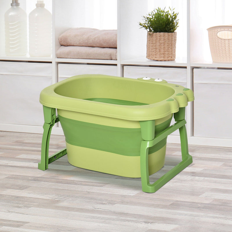 Collapsible Baby Bath Tub, Green, 0-6 Years