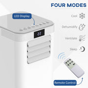 8000 BTU Portable AC w/ Remote, LED Display, Timer Homcom