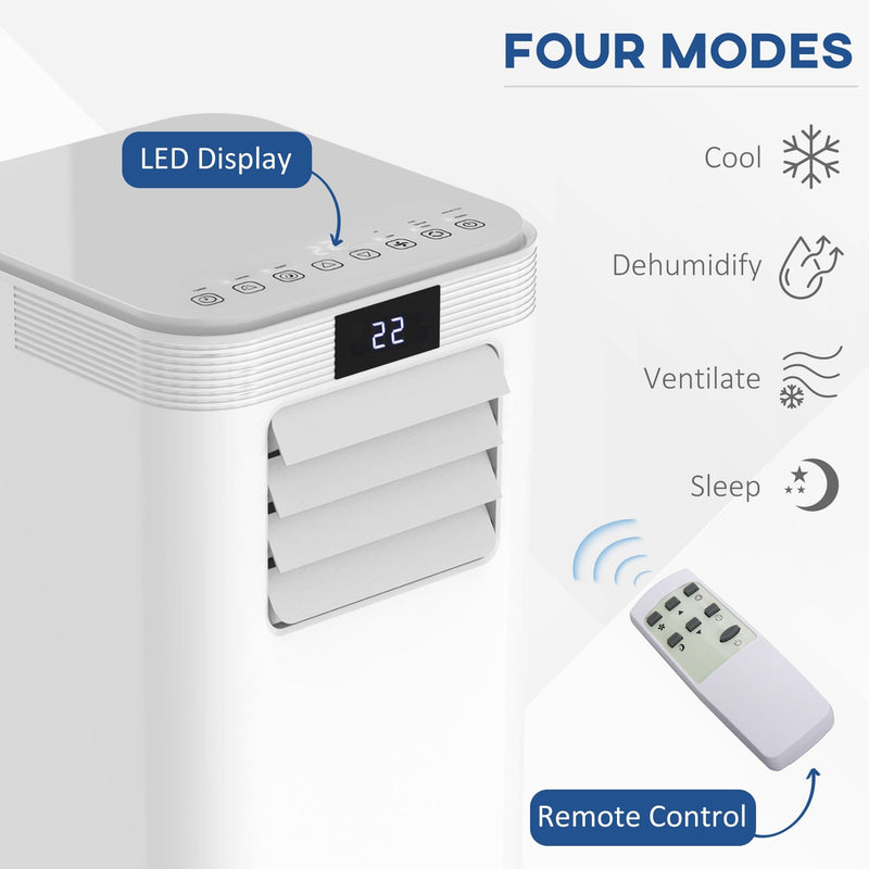 8000 BTU Portable AC w/ Remote, LED Display, Timer Homcom