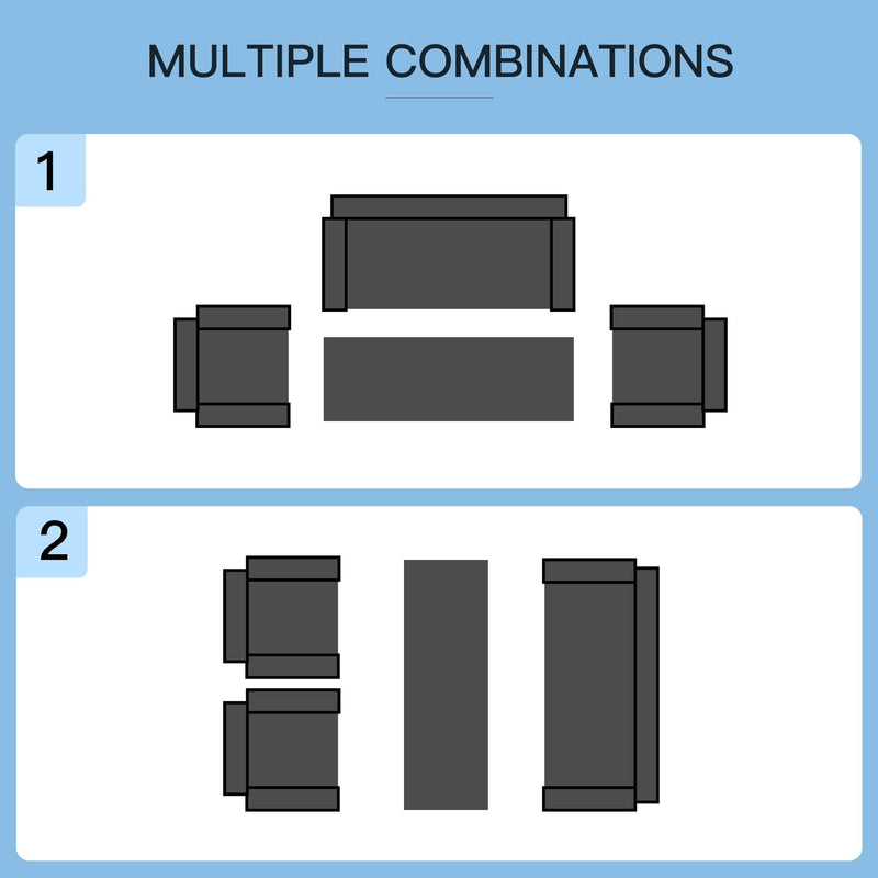4 Seater Garden Furniture Set, Hand-Woven PE Wicker