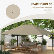 Outsunny 3 x 4m Gazebo Canopy Replacement Cover, Gazebo Roof Replacement (TOP COVER ONLY), Khaki Outsunny