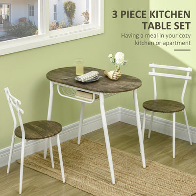 Small Dining Table and 2 Chairs Homcom