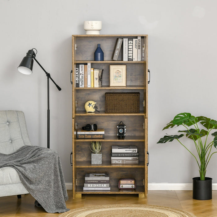 Farmhouse Tall Cupboard, 4-Door Cabinet, Storage Shelves