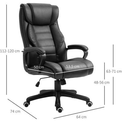 6 Point Vibrating Massage Office Chair, Swivel, Footrest Homcom