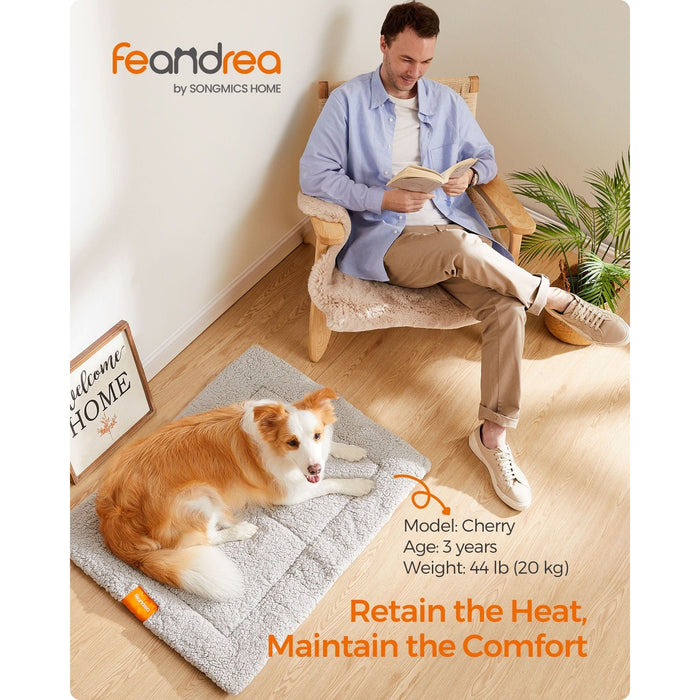 Feandrea Soft Dog Mat, 90x65cm, Grey