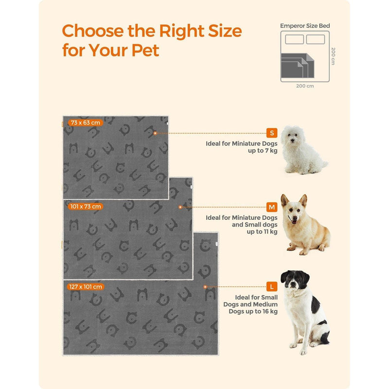 Feandrea Sherpa Fleece Waterproof Dog Blanket, 101x73cm