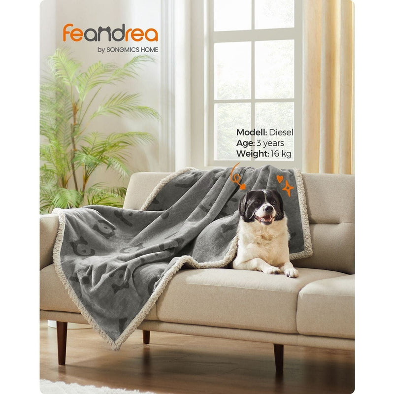 Feandrea Sherpa Fleece Waterproof Dog Blanket, 127x101cm