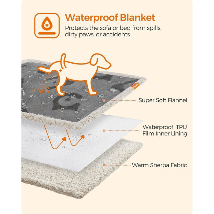 Sherpa Fleece Waterproof Dog Blanket, 127x101cm